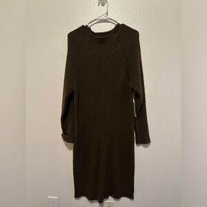 Women’s Ribbed Knit Long Sleeve Midi Dress